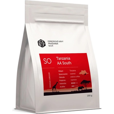BOP Zrnková káva Tanzania AA SOUTH 250 g