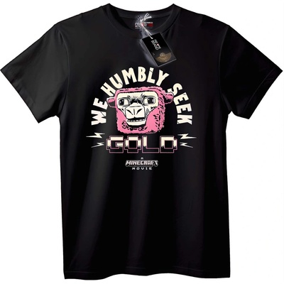 NOONEBRAND Тениска Minecraft Филм Златно Търсене - 3XL, White