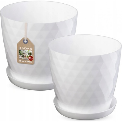 Kadax Květináč 25 x 25 x 23 cm plast bílý