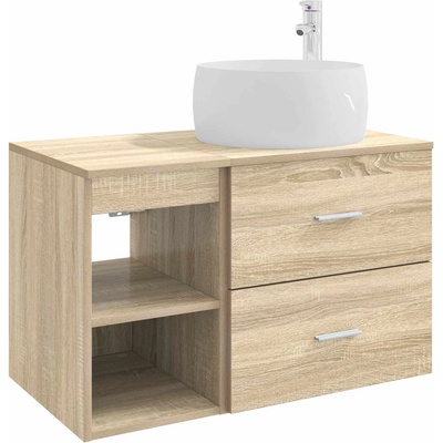 vidaXL Комплект мебели за баня 2 pcs Дъб сонома Инженерна дървесина (3403922)