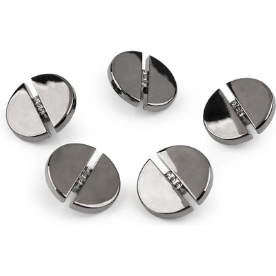 Kovový knoflík s broušenými kamínky velikost 28"; 38", střední, 1 (28") nikl černý – Hledejceny.cz