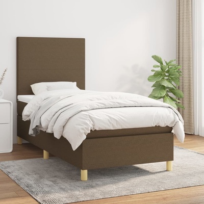 Petrashop 3142132 boxspring postel s matrací tmavě hnědá textil
