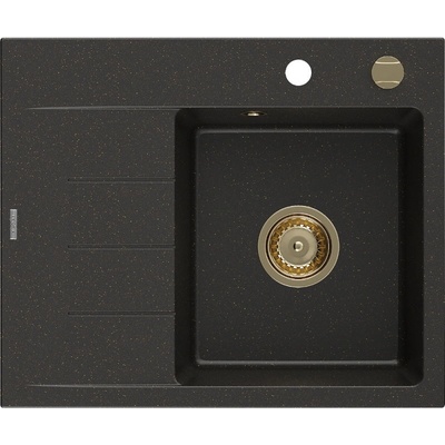 Mexen Ben гранитна мивка с една камера с отцедник, дясна 600 x 500 мм, (6523605000-75-G)