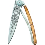 DEEJO 1cb059 tattoo / Ултралеко джобно ножче с дръжка от маслинено дърво (1cb059)