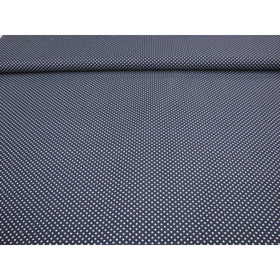 Bodka biela na modrom podklade š.140cm