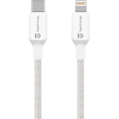 Tactical Здрав кабел с въжена оплекта за устройства с Lightning порт - Tactical Stitch Thread USB-C to Lightning Cable 27W (200 см) (бял) (57983126589)