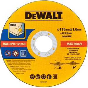 DEWALT - Комплект режещи дискове за неръждаема стомана 115x22, 23 мм, 100 бр. DT20599 (DT20599)