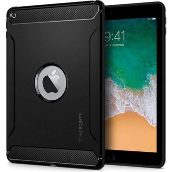 Spigen Rugged Armor Case - удароустойчив силиконов (TPU) калъф за iPad 5 (2017), iPad 6 (2018) (черен)
