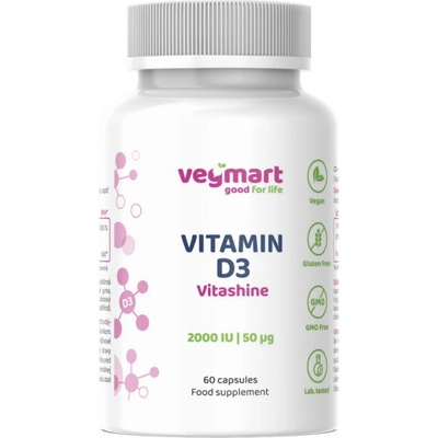 Vegmart Vitashine Vitamín D3 2000 IU 60 kapsúl