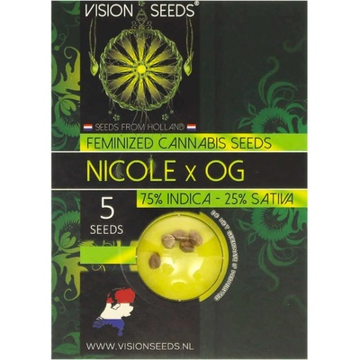Vision Seeds Nicole x OG semienka neobsahujú THC 3 ks