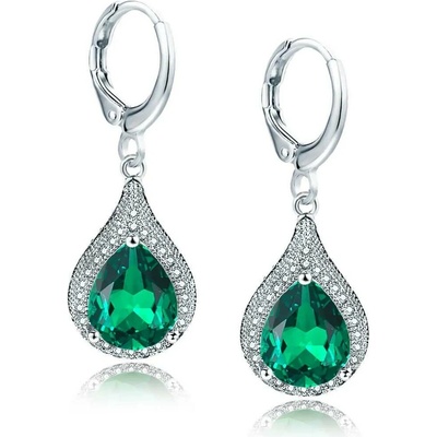 Elanis Jewel Dámské náušnice Brillance Priscilla Smaragd Green s krystaly Swarovski® EJ00595