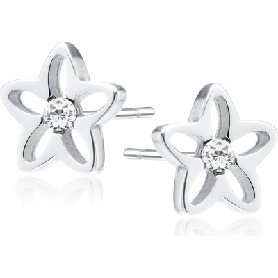 Lunica stříbrné náušnice květinka 0054