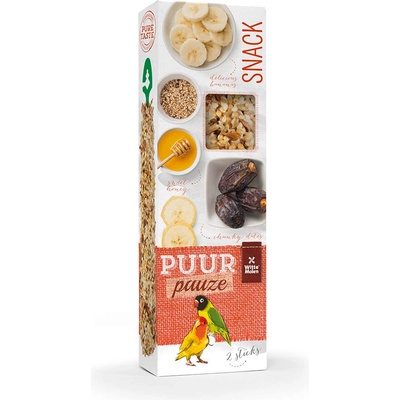 Witte Molen Puur Sticks Lovebirds Honey & Date - Премиум лакомство за неразделки, крекери с фурми, мед банан и сусам 60 гр