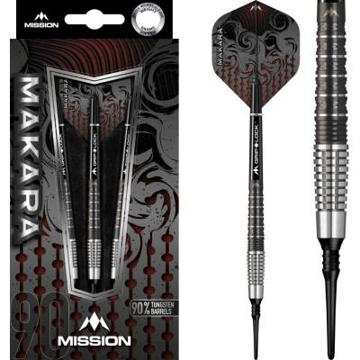 Šípky Mission soft Makara M2, 18g tapered, 90% wolfram Hmotnosť šípky: 20g