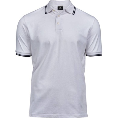 Tee Jays 1407 pánske elastické polo biele modré navy