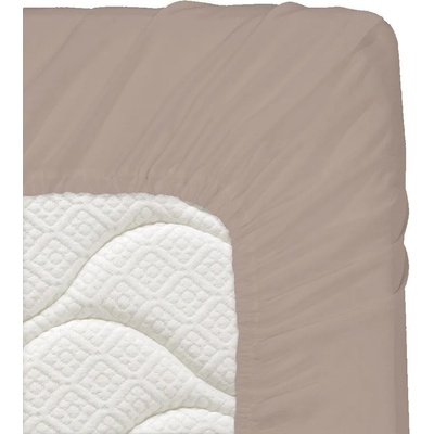 Дилиос Долен чаршаф с ластик ранфорс 90/200/25 см капучино МИК МАК