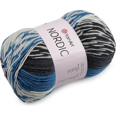 Pletací příze Nordic 150 g, střední, 7 (662) modrá tmavá