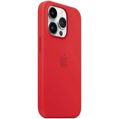 Apple iPhone Silicone Case with MagSafe - оригинален силиконов кейс за iPhone 14 Pro с MagSafe (червен)