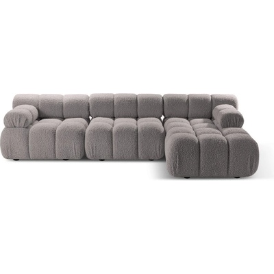 Micadoni Светлосив модулен ъглов диван от букле (десен ъгъл) Bellis - Micadoni Home (MIC_SET5R_213_F1_BELLIS3)
