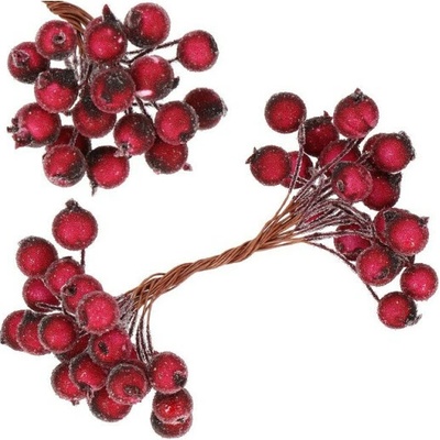 SPRINGOS Vianočné jarabiny zmrznuté tmavo červené sada 40ks