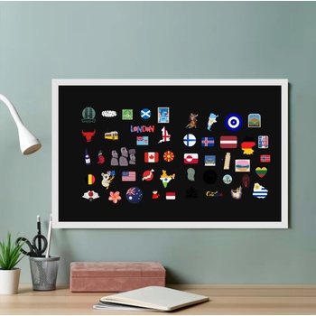 Toptabule.sk TBNM2B-1 Čierna tabuľa na magnetky v drevenom bielom ráme 200 x 100 cm