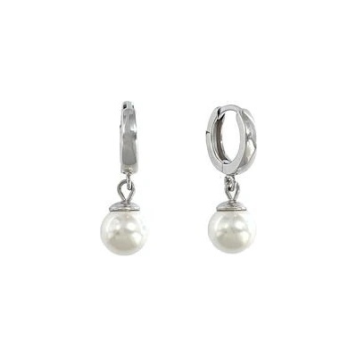 Infinitysilver Stříbrné kroužky s bílými perlami 8mm 436171W8