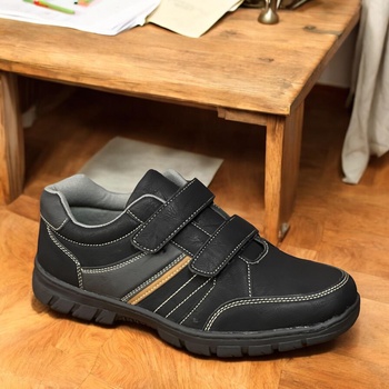 EZEL Черни Мъжки Маратонки без връзки, шити и лепени