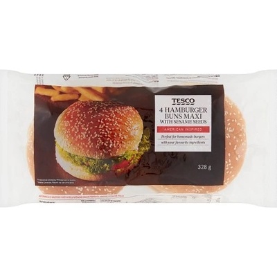 Tesco Grill Master Žemle na hamburger so sezamovými semenami 4 x 82 g