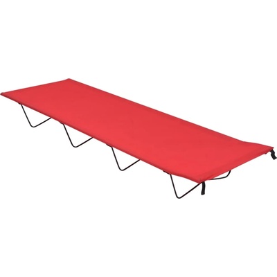vidaXL Къмпинг легло, 180х60х19 см, плат оксфорд и стомана, червено (312480)