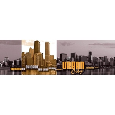 Preinterier FT5620 Fototapeta na stenu Urban city - oranžová vlies 620cm x 219cm