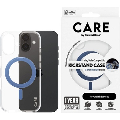 Panzer Калъф CARE - Feature Blue MagSafe, iPhone 16, прозрачен (5715685012594)