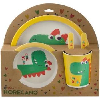 Image 1 of Horecano Kids Horecano - Детски сервиз за хранене от 5 части с кръгла чиния "ДИНОЗАВЪР" KIDS-ECO-FRIENDLY-(006-4)