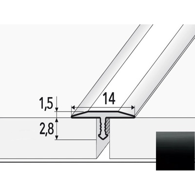 Effector C54 Prechodový profil ČIERNA 2,7 m