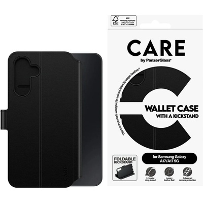 Panzer Калъф CARE by PanzerGlass за Samsung Galaxy A17, A17 5 G, Feature Wallet , Черен