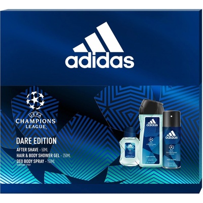 Adidas UEFA Champions League Dare Edition VI EDT 50 ml + sprchový gél 250 ml + dezodorant sprej 150 ml darčeková sada