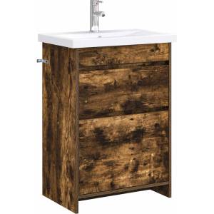 vidaXL Комплект мебели за баня Опушен дъб 61 x 40 x 84, 5 см (3404262)