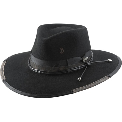 Pánský vlněný klobouk Reloaded ručně zdobený vintage styl černý