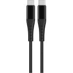 Lemontti кабел USB-C към USB-C, алуминиев, устойчив на огъване, бързо зареждане 60W, 2 м, черен (LEMCSTCF602MN)