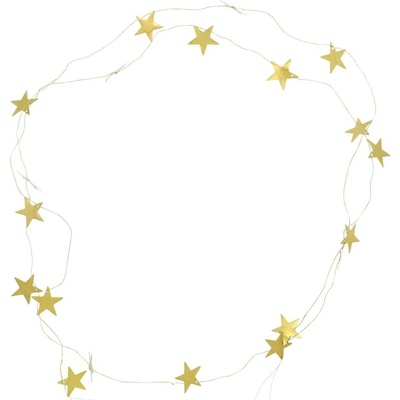 House Doctor Girlanda Stars Antique Brass 250 cm, zlatá barva, kov
