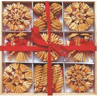 Anděl Přerov Slaměné ozdoby v krabičce 40 ks – Zbozi.Blesk.cz