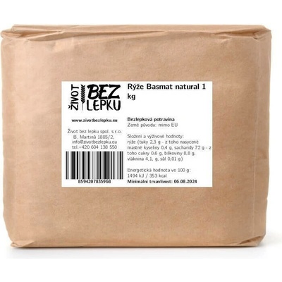 Život bez lepku Basmati rýže 1 kg