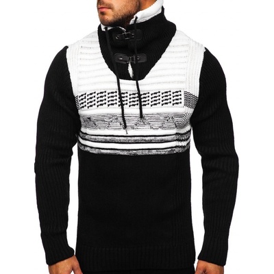 Bolf hrubý pánsky sveter zo stojačikom 2020 čierny