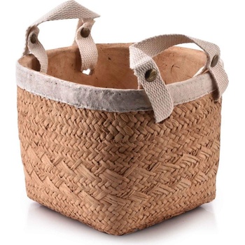 DekorStyle Keramický květináč Rosita Cube 15 cm hnědý