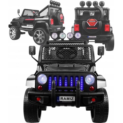 Ramiz Jeep Raptor 4x4 kožená sedačka 2 místné černá