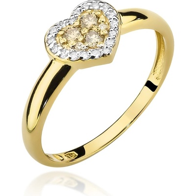Blink Blink Prsteň zo žltého zlata s diamantami Champagne 1680ZchDB
