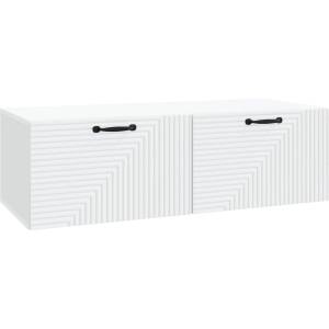 vidaXL Стенно монтиран ТВ шкаф Монтиране на стена Бяло 98 x 41 x 30 см (898695)