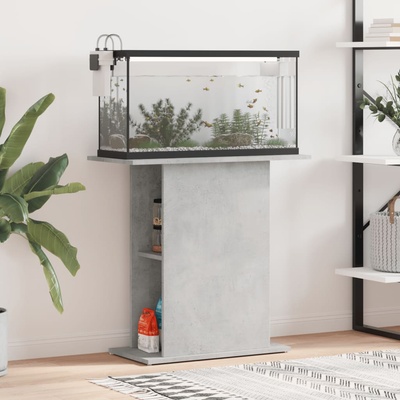 vidaXL Поставка за аквариум бетонно сив 75x36x72, 5 см инженерно дърво (833651)