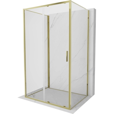 Mexen Exo-3S тристенна плъзгаща се душ кабина 160 x 90 cm, прозрачна, златна (8151-160-090-50-00-3S)
