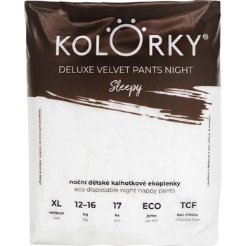 Kolorky Deluxe Velvet Pants Night Sleepy еднократни пелени гащички за нощ XL 12-16 kg 17 бр