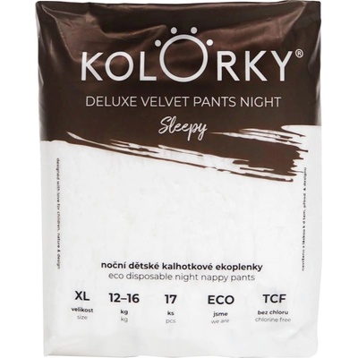 Kolorky Deluxe Velvet Pants Night Sleepy еднократни пелени гащички за нощ XL 12-16 kg 17 бр